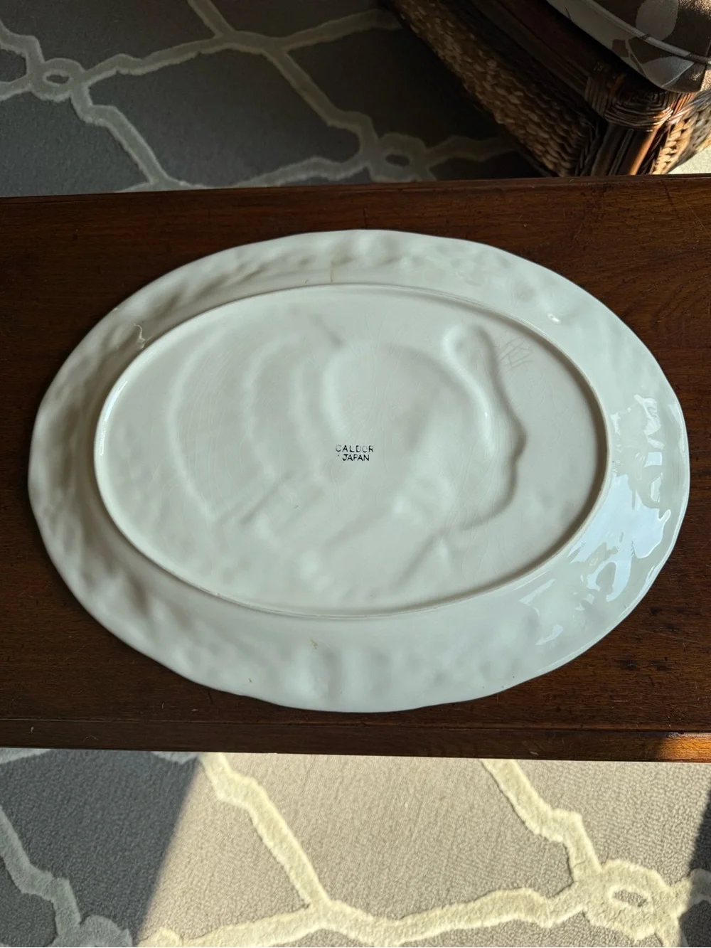 Caldor Japan Ceramic Turkey Serving Platter in Cream, Brown, Green and Red